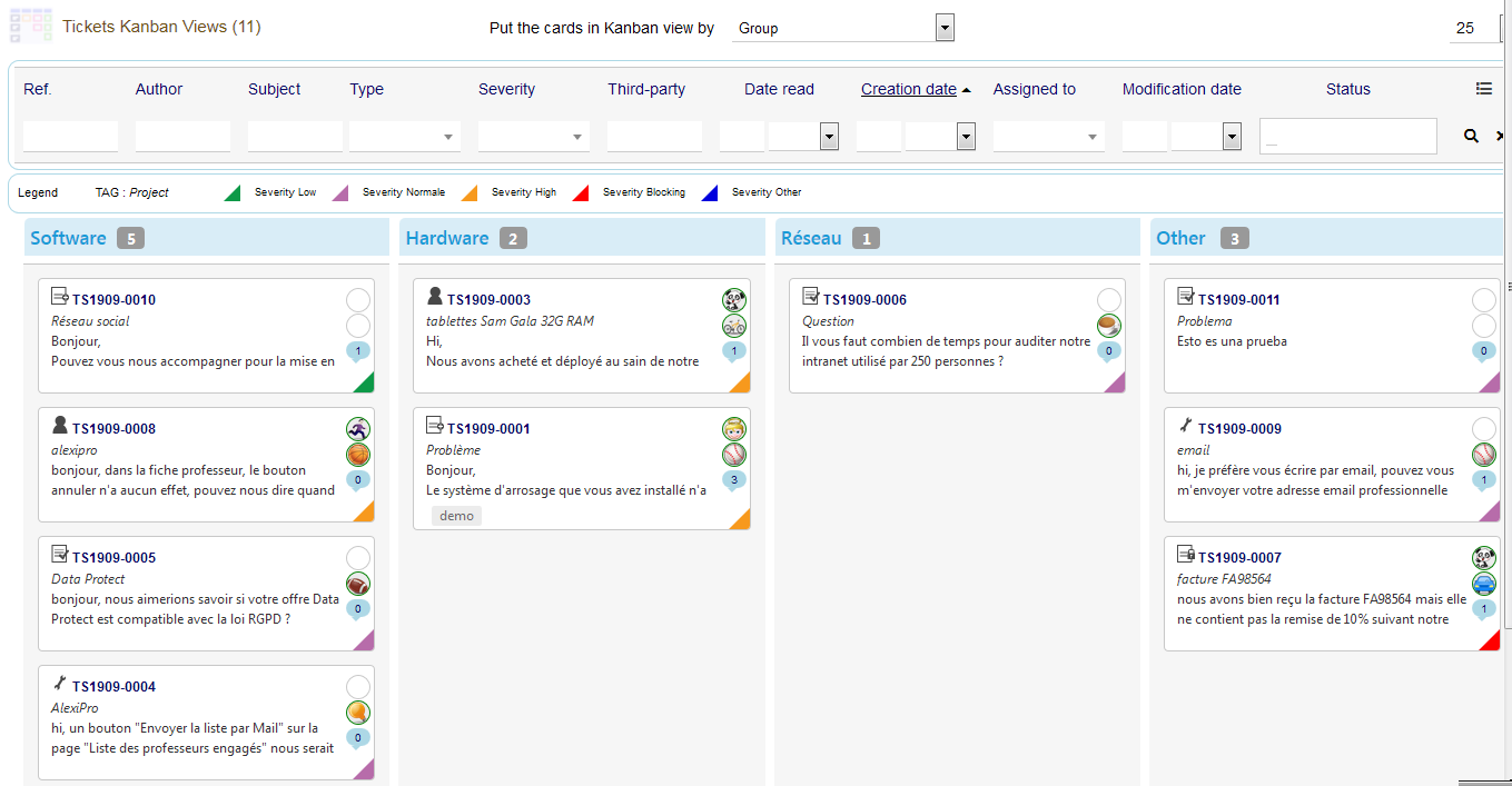 KanTickets - Group Kanban view