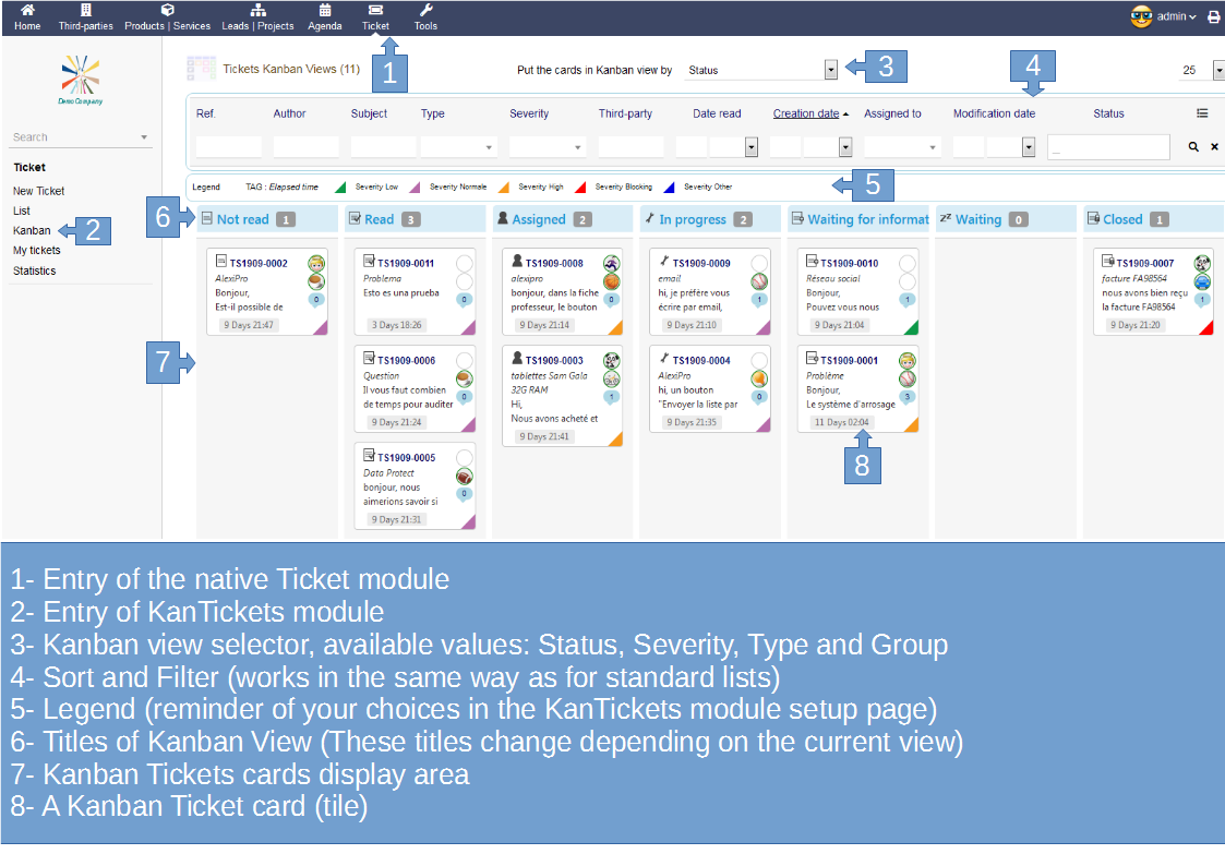 KanTickets (Tickets Kanban views for Dolibarr)