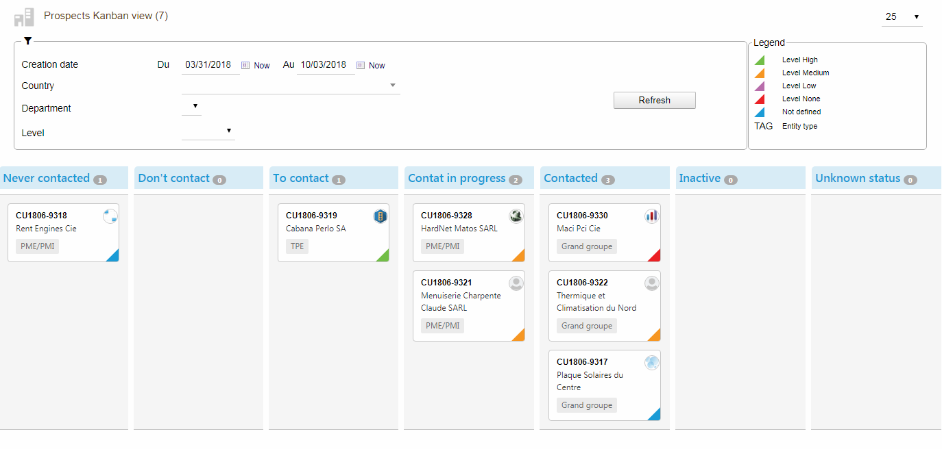 KanView - Prospects Kanban view