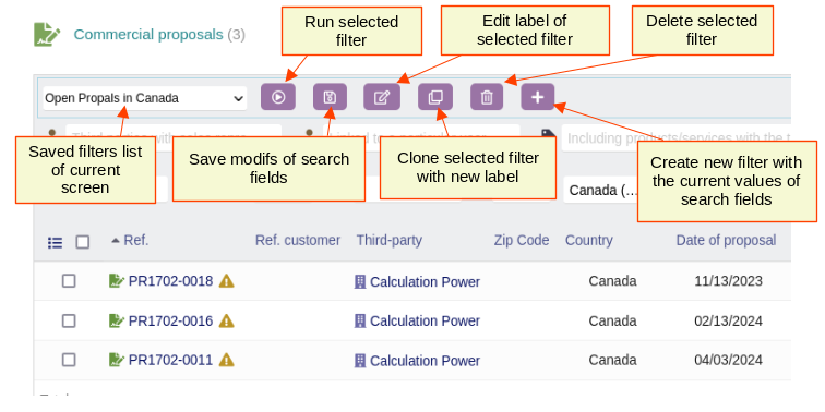 SaveMySearch : Creation and management of custom filters for Dolibarr lists